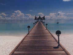 Un pontile, tipica costruzione maldiviana